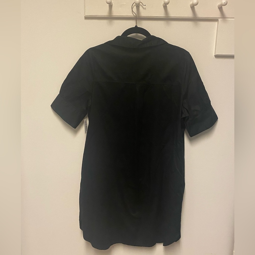 Old Navy Short Sleeve Shirt Dress in black, size M - Picture 3 of 8
